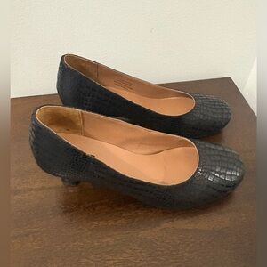 Array Black Croc-Embossed Heels